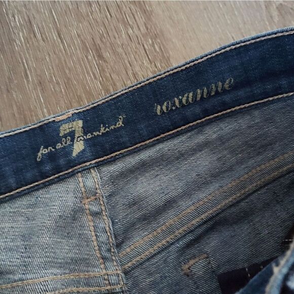 7 For All Mankind Roxanne Mid Rise Raw Hem Jeans Size 24 - Picture 3 of 9